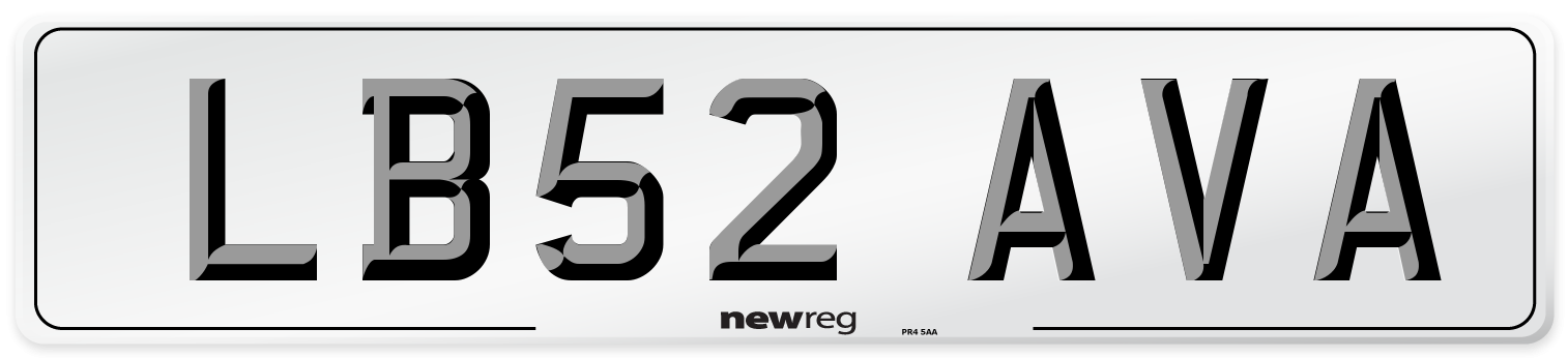 LB52 AVA Number Plate from New Reg